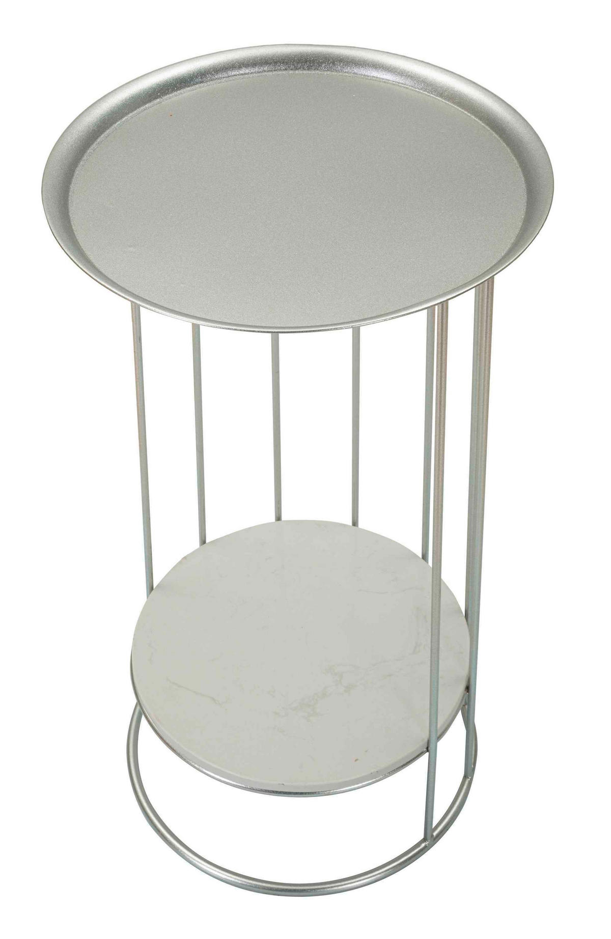 COUCHTISCH Silberfarben  - Silberfarben, Basics, Stein/Metall (40/76/40cm)