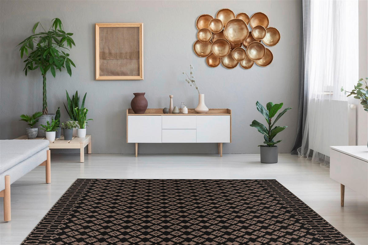 LÄUFER 80/150 cm Splash 700 Anthrazit / Schwarz  - Anthrazit/Schwarz, KONVENTIONELL, Textil (80/150cm)