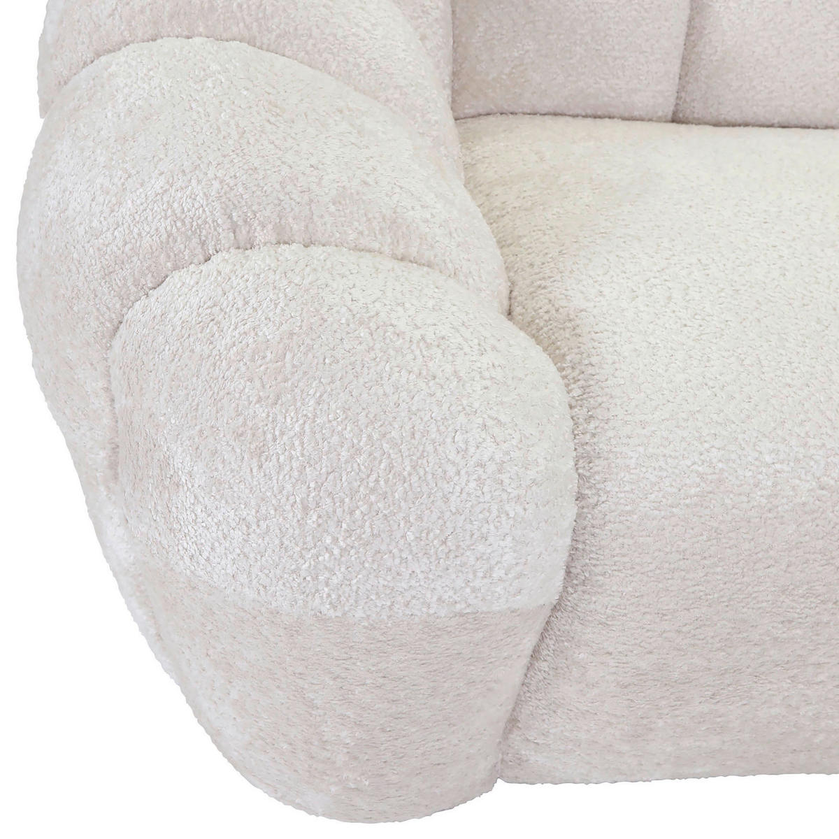 BIGSOFA in Chenille Creme  - Creme/Schwarz, KONVENTIONELL, Kunststoff/Textil (248/78/112cm) - Carryhome