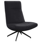 SESSEL in Echtleder Dunkelblau  - Schwarz/Dunkelblau, MODERN, Leder/Metall (74/105/92cm) - Johann Jakob