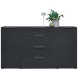 SIDEBOARD  in 180/101/40,5 cm  - Anthrazit/Alufarben, Design, Glas/Holzwerkstoff (180/101/40,5cm) - Voleo