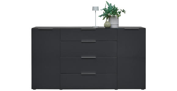 SIDEBOARD in 180/101/40,5 cm - Anthrazit/Alufarben, Design, Glas/Holzwerkstoff (180/101/40,5cm) - Voleo