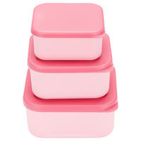 VORRATSDOSENSET 3-teilig  - Rosa, Natur, Naturmaterialien/Kunststoff - Avelia