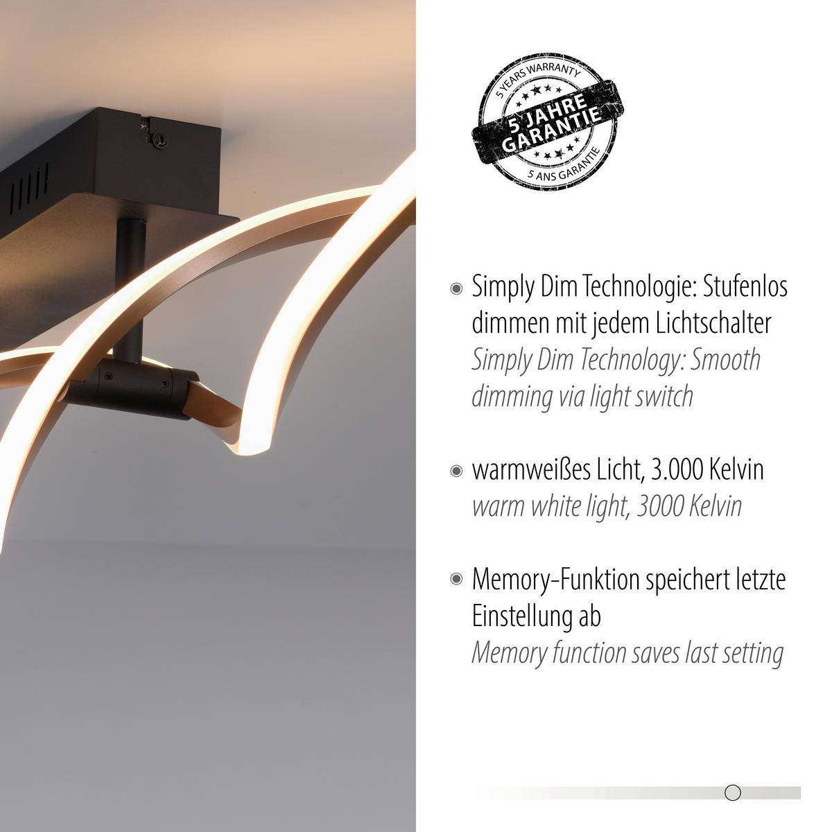 LED-DECKENLEUCHTE Polina 106/12/17 cm   - Design, Metall (106/12/17cm) - Paul Neuhaus
