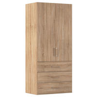 DREHTÜRENSCHRANK 101/223/60 cm,  in Eichefarben, 2 Tür(en)  - Eichefarben/Silberfarben, Design, Holzwerkstoff/Kunststoff (101/223/60cm) - Novel