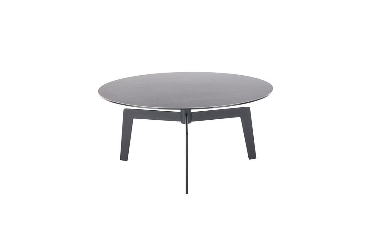 COUCHTISCH in Keramik 80/80/38 cm  - Schwarz/Grau, Design, Keramik/Metall (80/80/38cm) - Boxxx