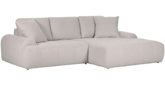 ECKSOFA Schlammfarben Flachgewebe  - Schlammfarben/Schwarz, KONVENTIONELL, Kunststoff/Textil (286/195cm) - Carryhome