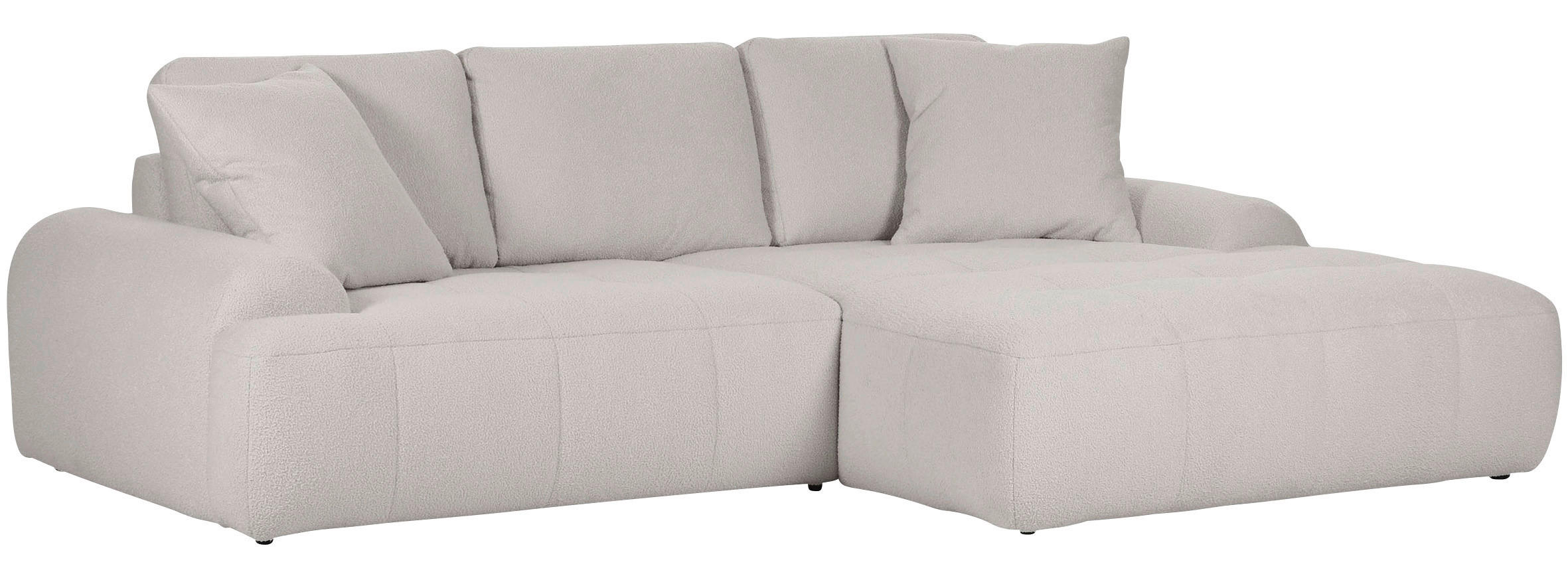 ECKSOFA Schlammfarben Flachgewebe  - Schlammfarben/Schwarz, KONVENTIONELL, Kunststoff/Textil (286/195cm) - Carryhome