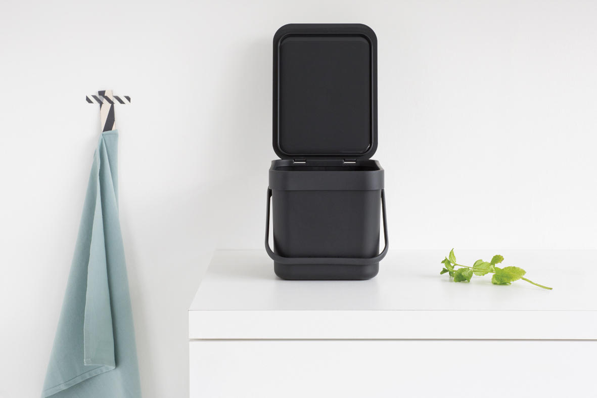 ABFALLEIMER Kunststoff   - Grau, Basics, Kunststoff (20/24,9/18,1cm) - Brabantia