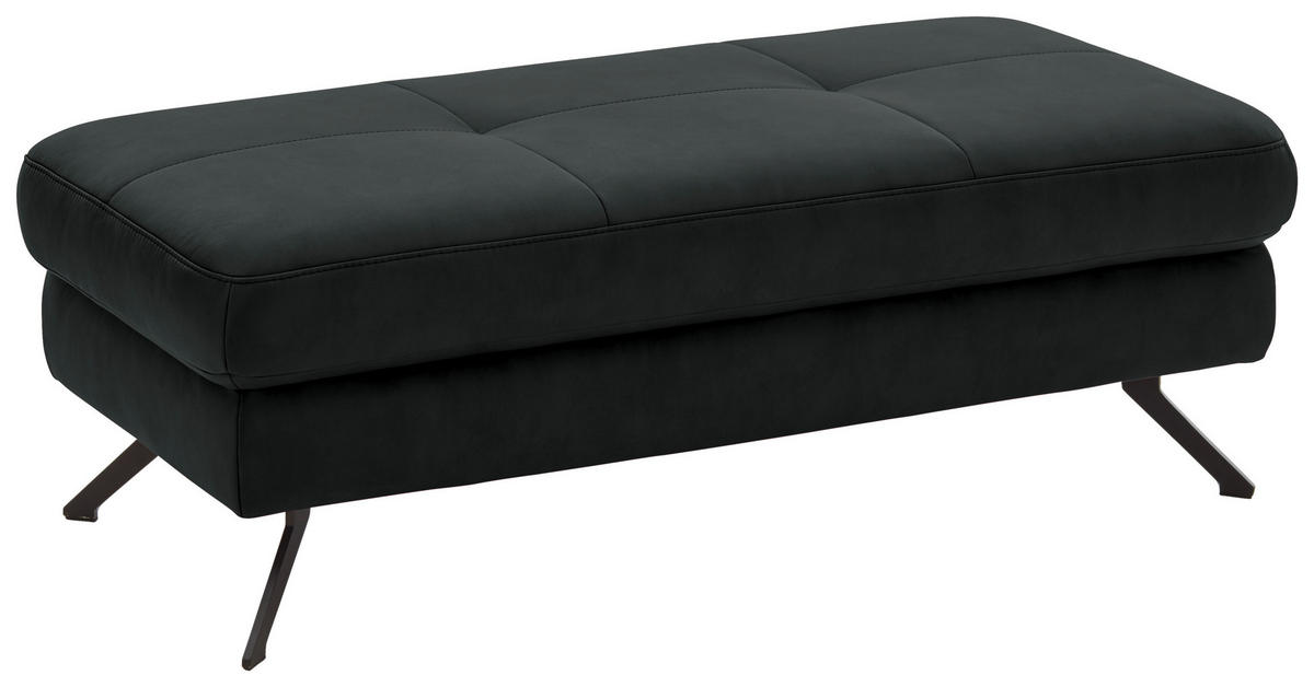HOCKER in Textil Anthrazit  - Anthrazit/Schwarz, Design, Textil/Metall (130/47/65cm) - Beldomo System
