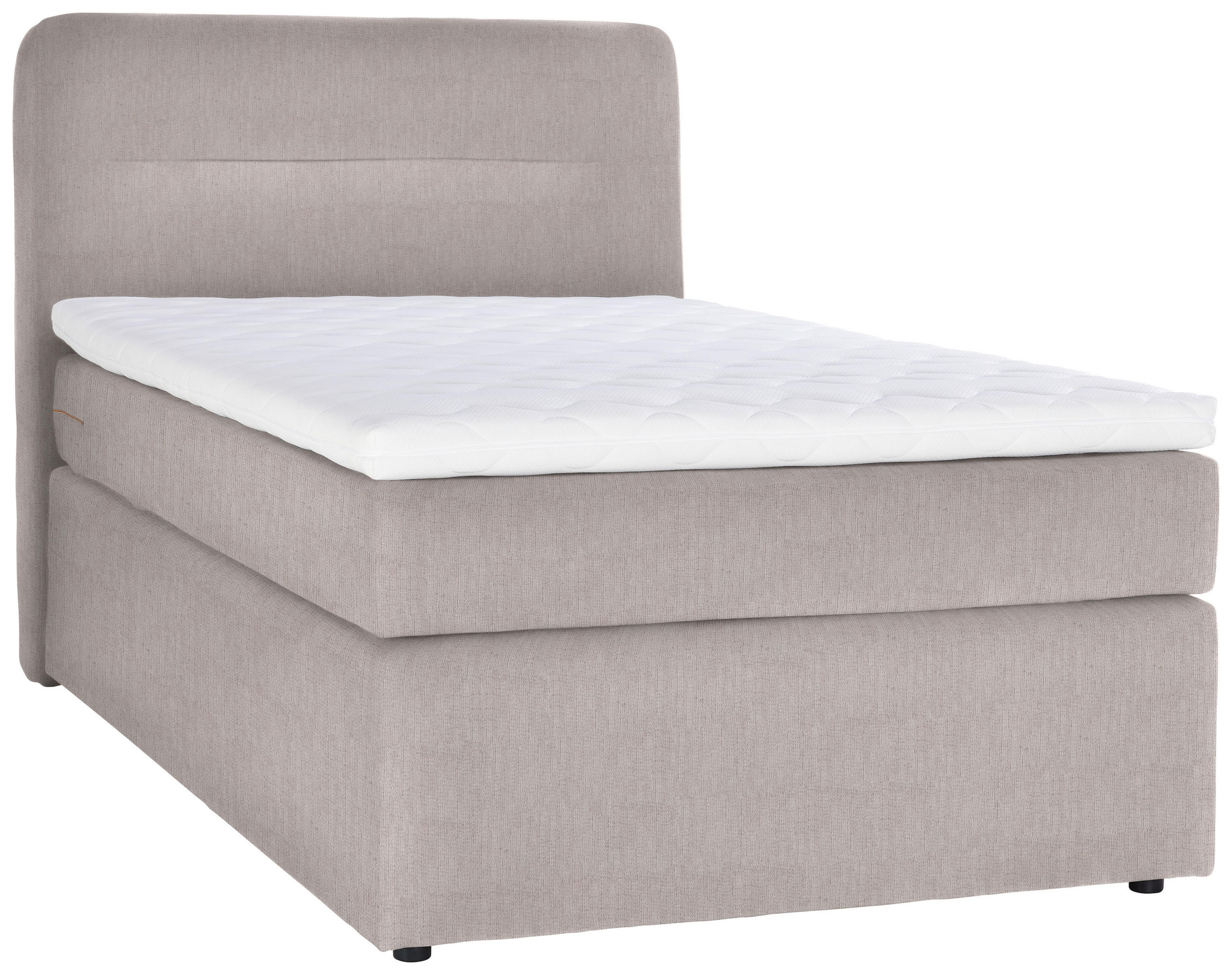BOXSPRINGBETT 140/200 cm,  in Beige, Matratze, Topper, H3 = fest  - Beige/Schwarz, KONVENTIONELL, Kunststoff/Textil (140/200cm) - Moderano