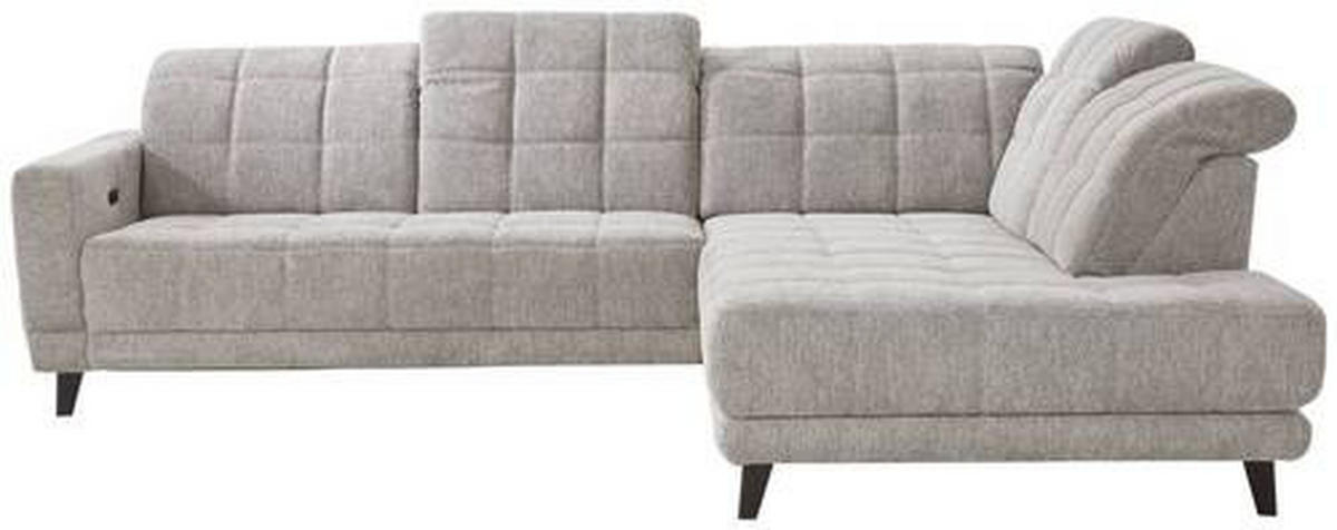 ECKSOFA Grau Webstoff  - Schwarz/Grau, Design, Holz/Textil (302/216cm) - Xora