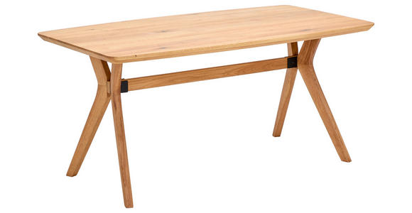 ESSTISCH Eiche massiv rechteckig Eichefarben - Eichefarben, Design, Holz (160/90/75cm) - Linea Natura