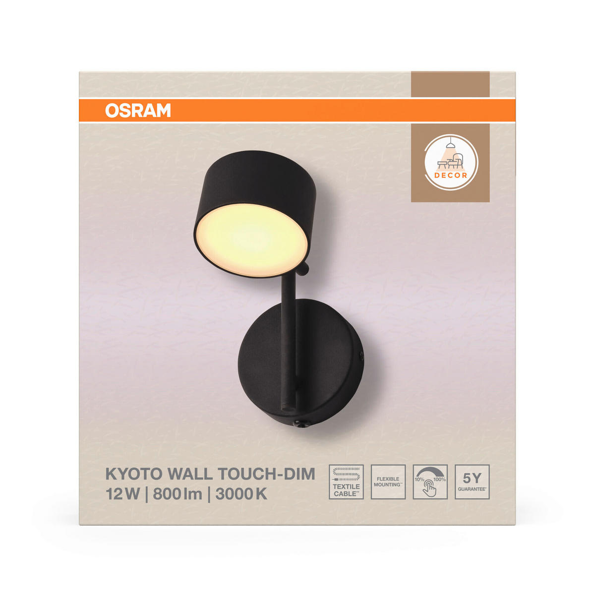 LED-WANDLEUCHTE 11/19/19,5 cm   - Schwarz, Basics, Kunststoff/Metall (11/19/19,5cm) - Osram