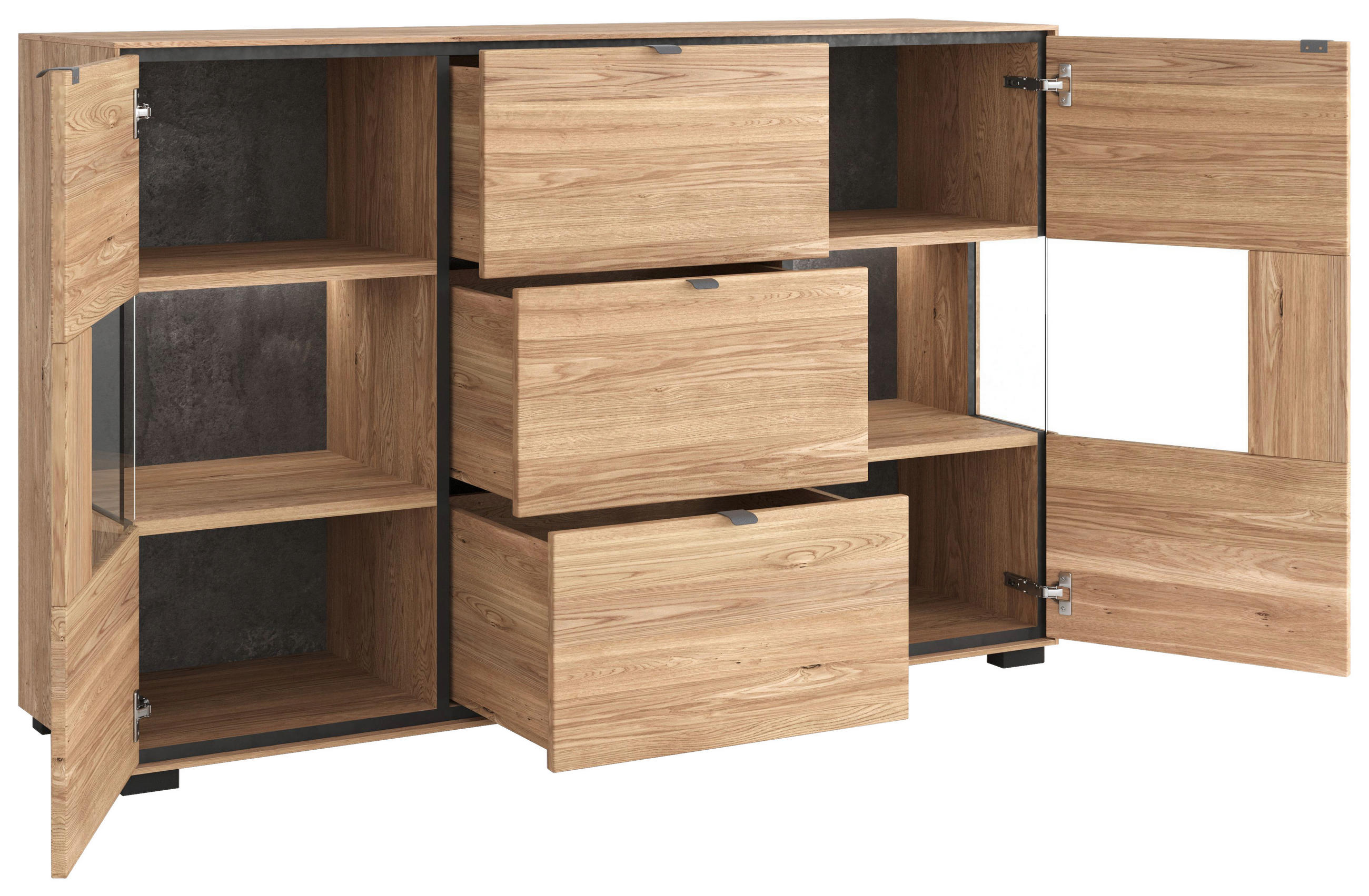 Thumbnail - Livetastic Highboard, Eiche, Holzwerkstoff, Eiche, furniert,massiv, 153.2x93.8x40.8 cm, Holzmöbel, Kleinmöbel Holz, Holz...