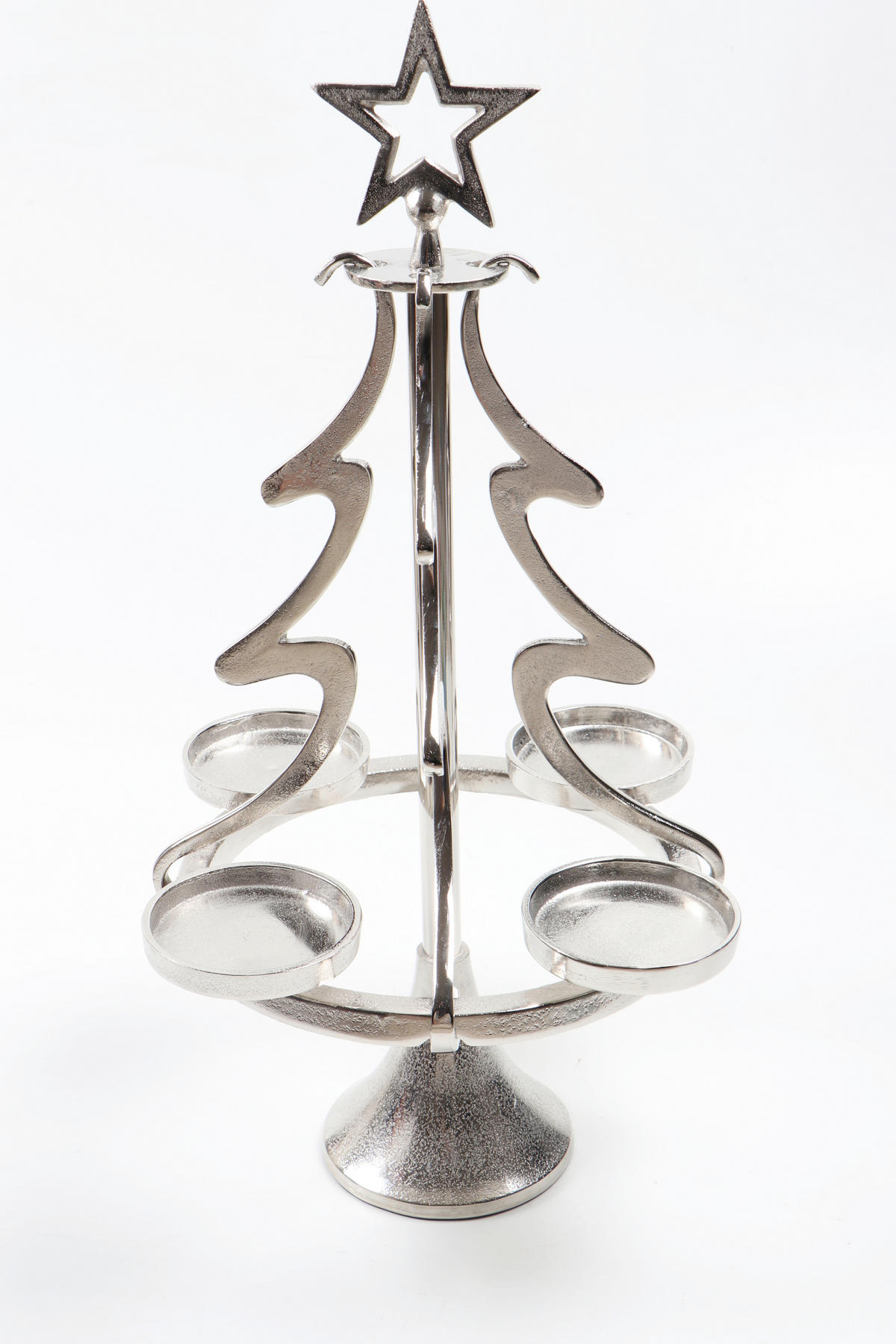 ADVENTSKERZENHALTER  - Silberfarben, LIFESTYLE, Metall (33,5/55/13cm) - X-Mas