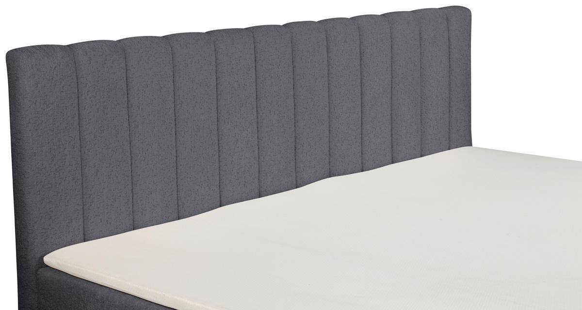 FAMILIENBETT - Anthrazit/Schwarz, Basics, Kunststoff/Textil (240/200cm) - Chameo