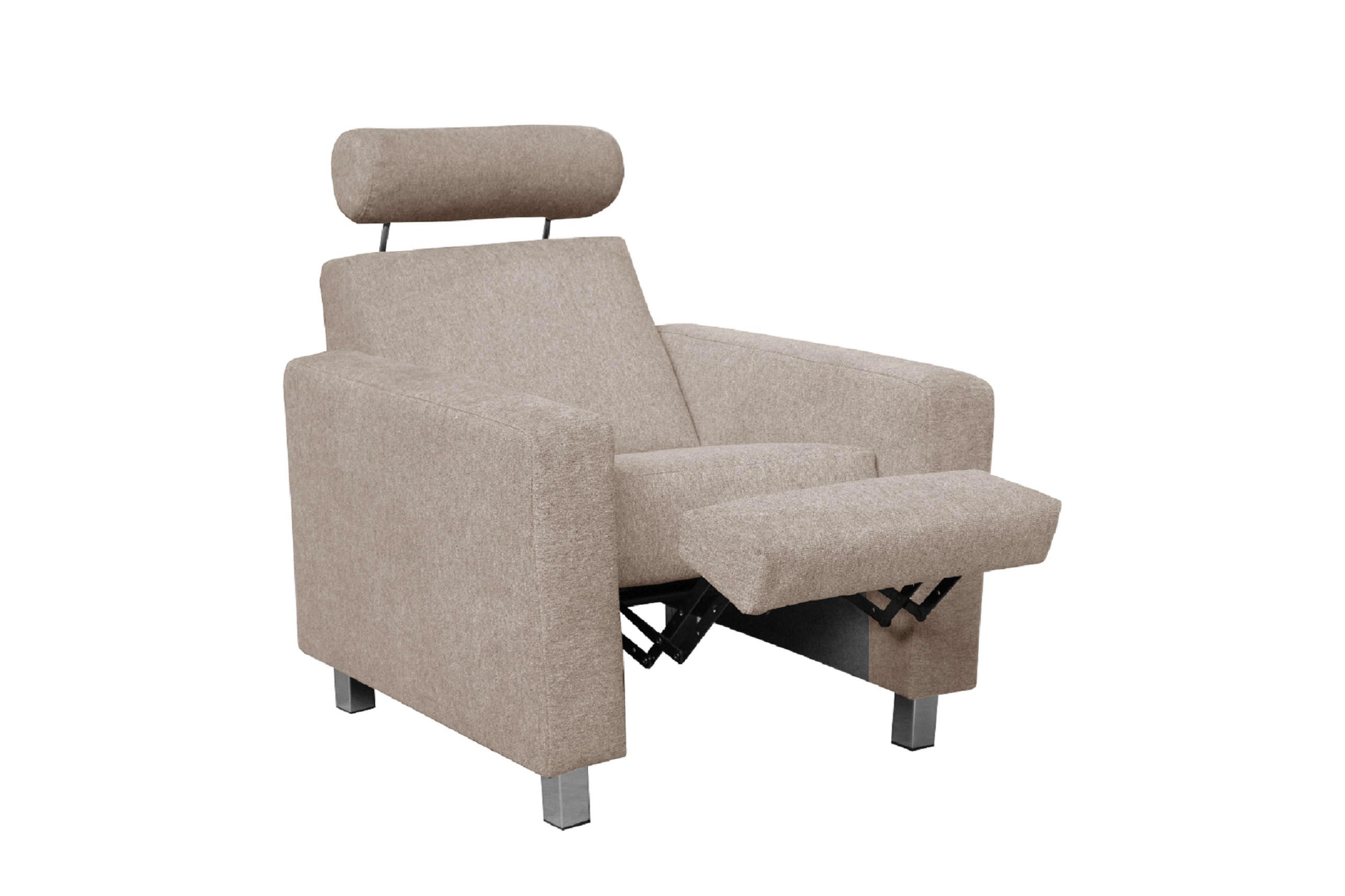 FOTEL - bézs/krómszínű, Design, textil/fém (88/83/85cm) - Xora