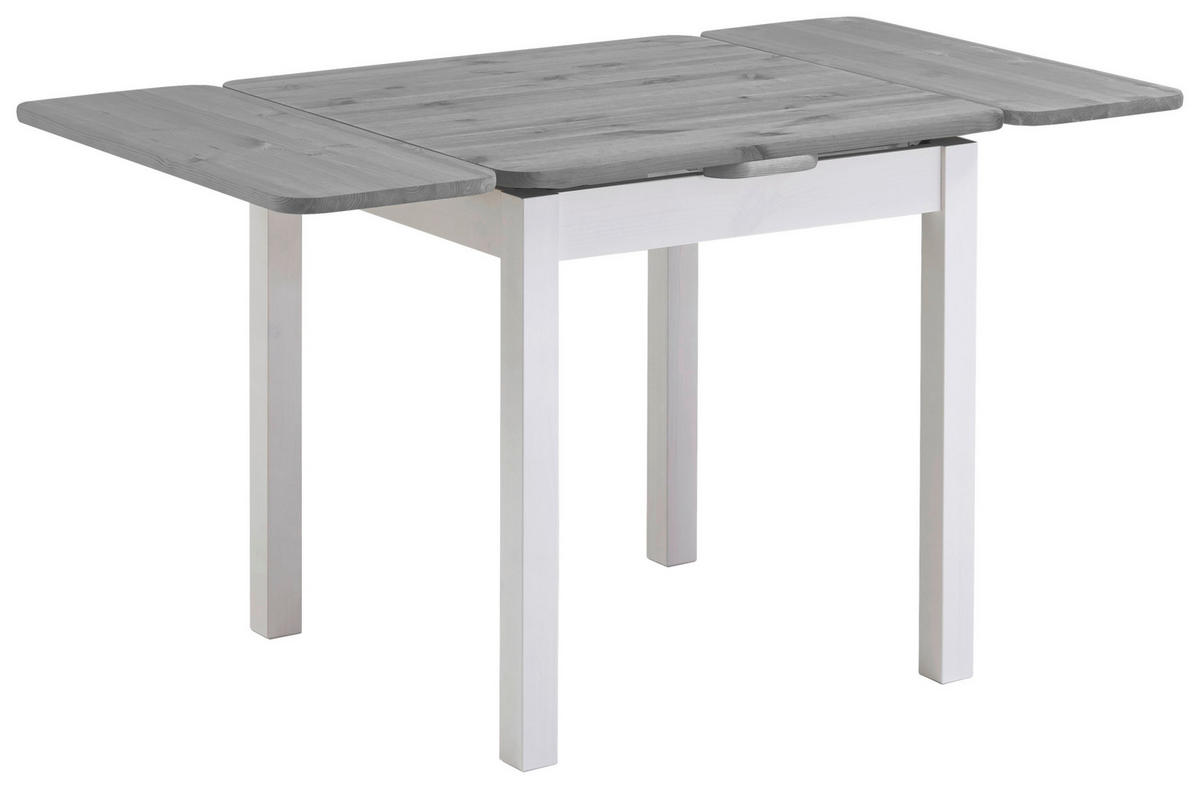 ESSTISCH in Holz 77-127/77/74 cm  - Weiß/Grau, ROMANTIK / LANDHAUS, Holz (77-127/77/74cm) - Boxxx