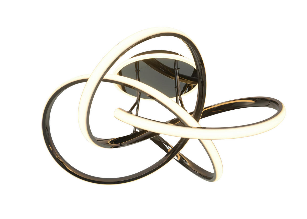 LED-DECKENLEUCHTE 65/34,5 cm   - Schwarzchrom, Design, Kunststoff/Metall (65/34,5cm)