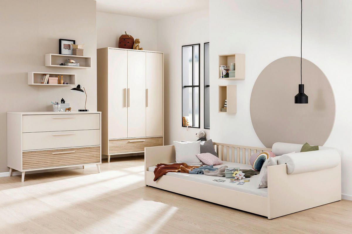 BODENBETT 120/200 cm Beige  - Beige/Schwarz, Konventionell, Holzwerkstoff (120/200cm) - Paidi