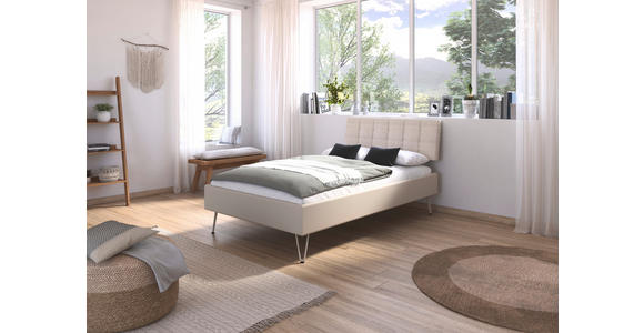 BETT 120/200 cm  in Champagner  - Champagner, Design, Holzwerkstoff/Textil (120/200cm) - Carryhome