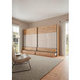 SCHWEBETÜRENSCHRANK 252/222/68 cm 2-türig Eiche Artisan, Elfenbein  - Elfenbein/Schwarz, Design, Glas/Holzwerkstoff (252/222/68cm) - Dieter Knoll