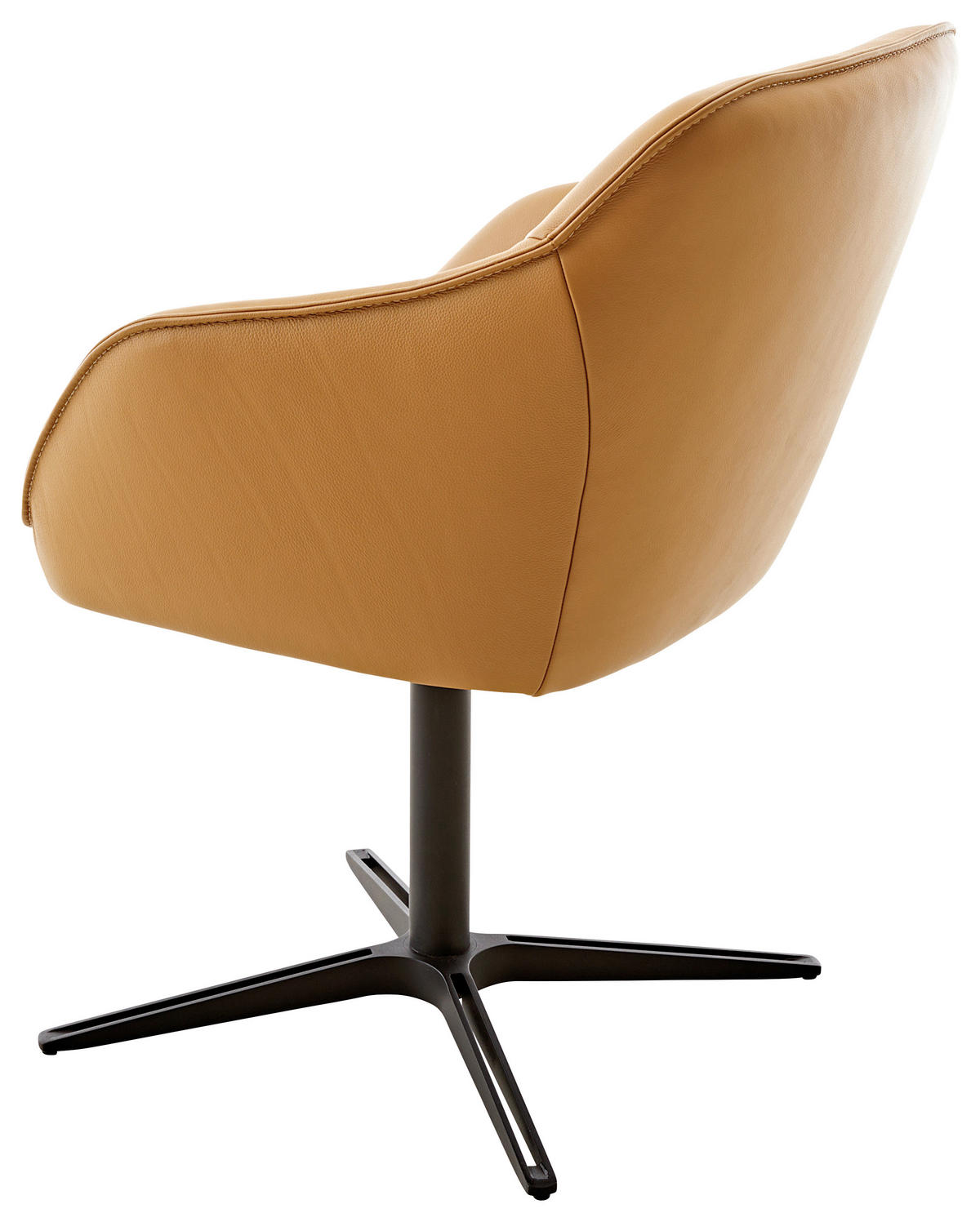 ARMLEHNSTUHL  in Echtleder pigmentiert  - Beige/Bernsteinfarben, Design, Leder/Metall (60/84/67cm) - Koinor