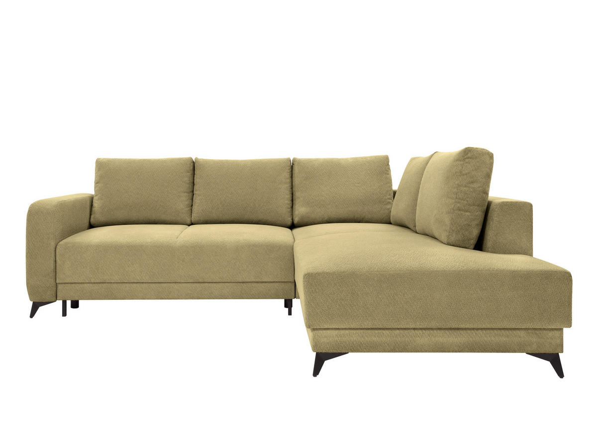 ECKSOFA CORTEZ Grün  - Schwarz/Grün, Design, Textil/Metall (260/215cm) - MID.YOU