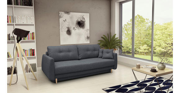 SCHLAFSOFA Webstoff Graphitfarben  - Buchefarben/Graphitfarben, KONVENTIONELL, Holz/Textil (220/90/95cm) - Carryhome