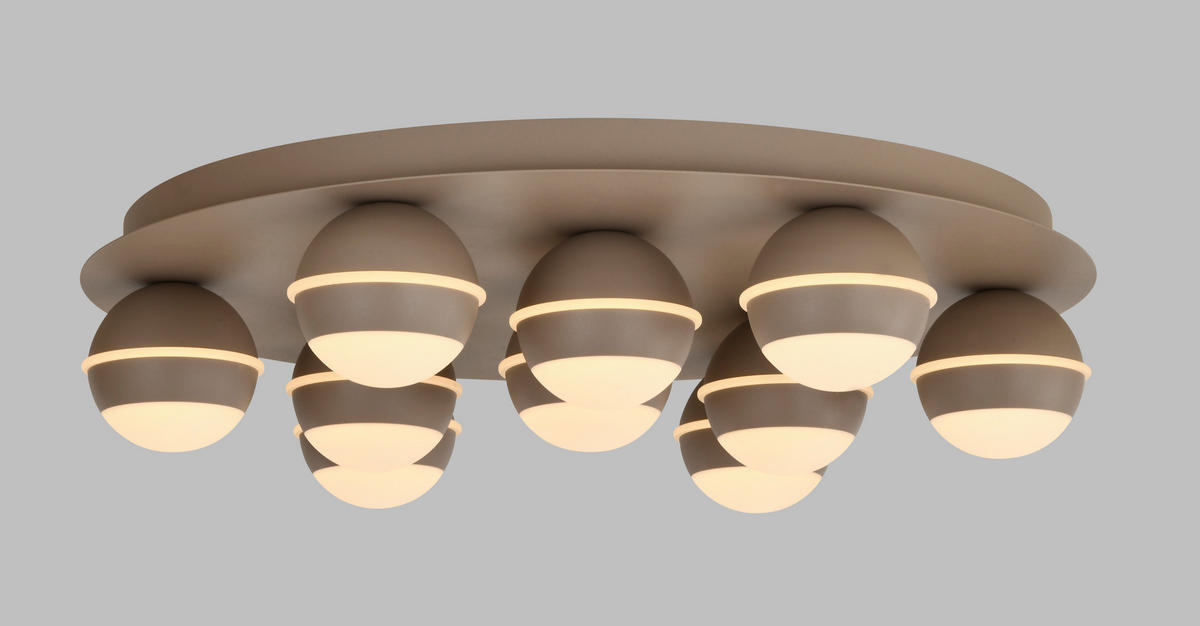 LED-DECKENLEUCHTE Biarritz 60/60/14 cm  - Sandfarben, Design, Kunststoff/Metall (60/60/14cm)