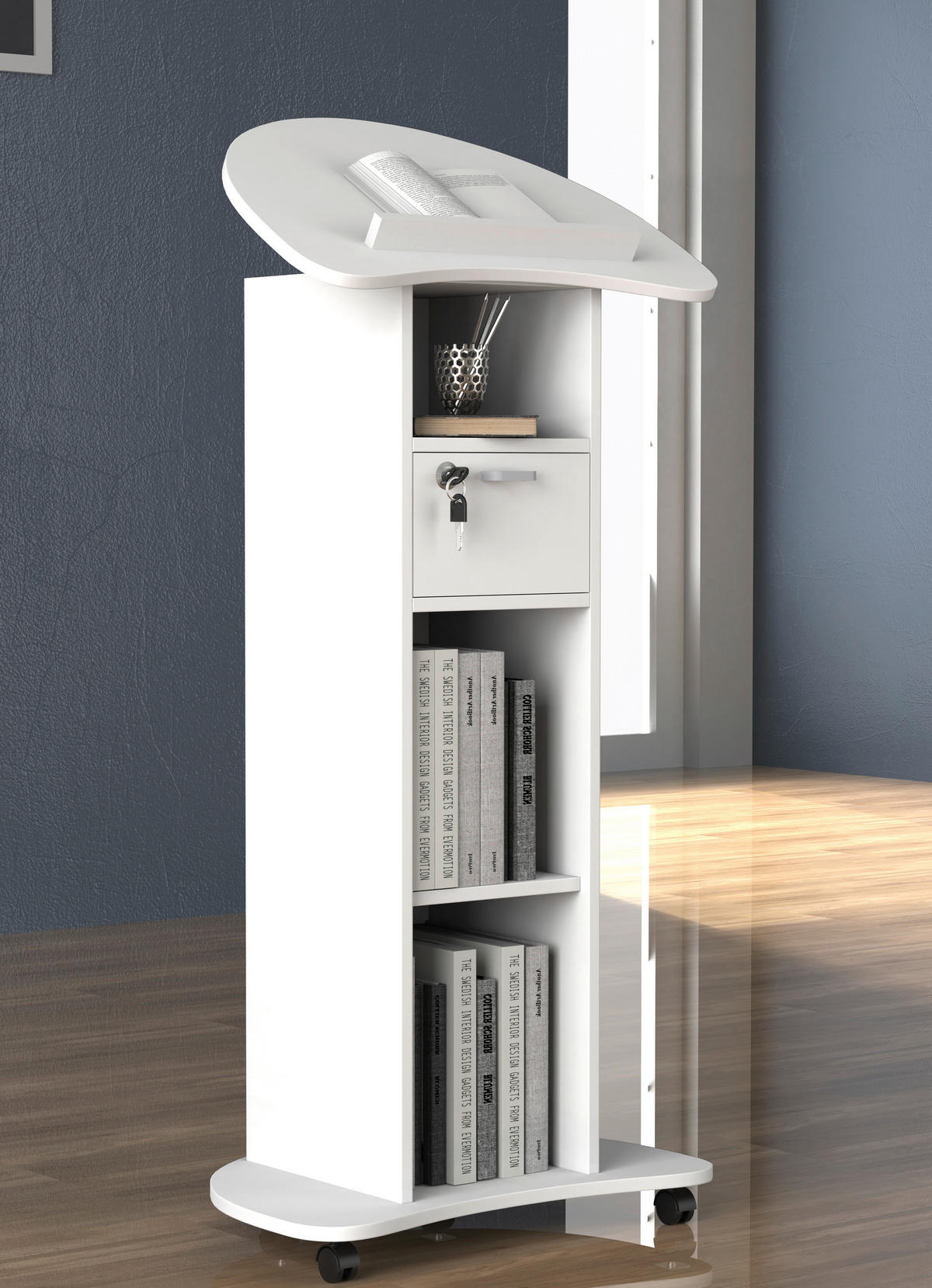 STEHPULT 56/110/37 cm  in Weiss  - Weiss, Modern, Holzwerkstoff (56/110/37cm) - MID.YOU