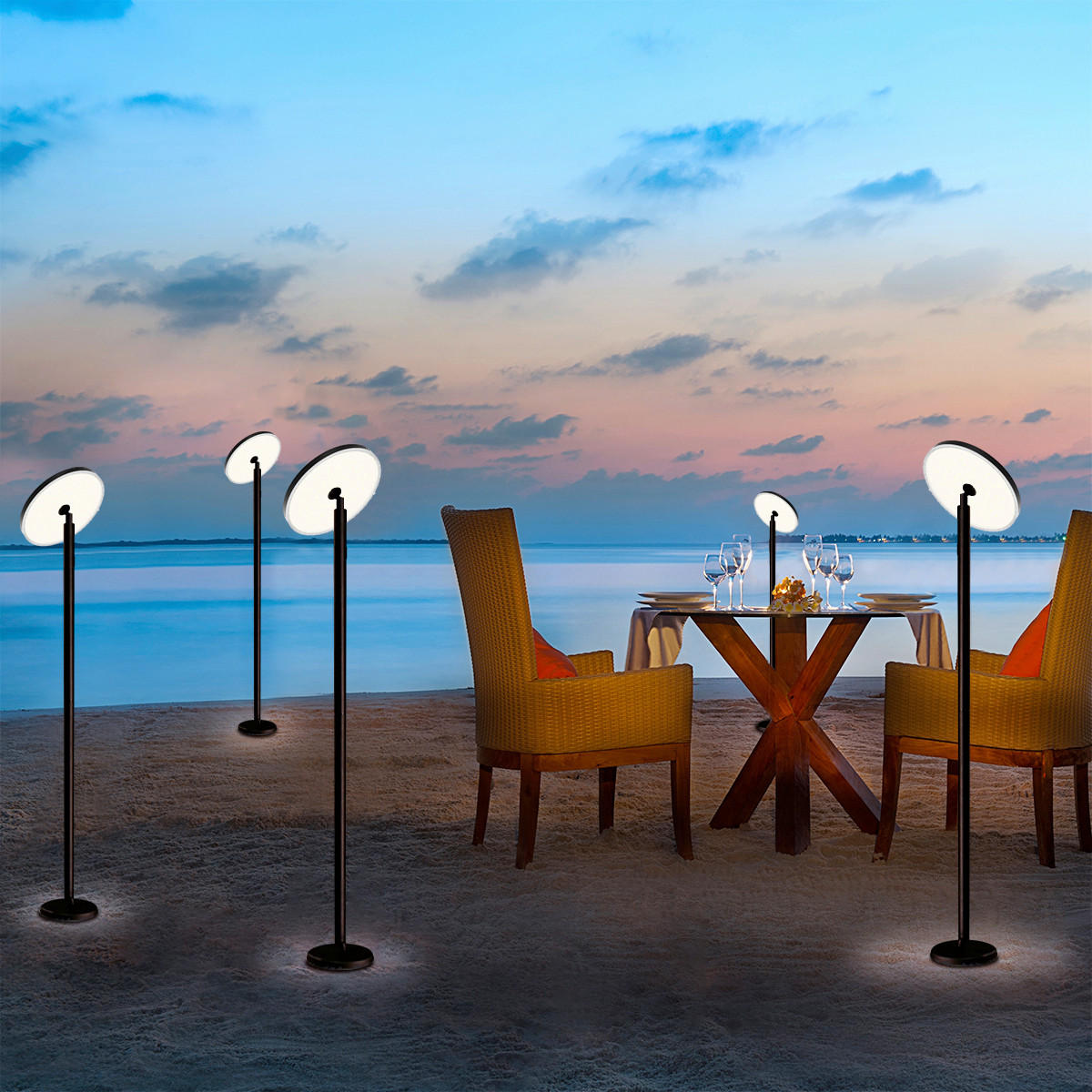 Thumbnail - Novel Stehleuchte, Schwarz, Metall, Kunststoff, 150 cm, Touch-Schalter (on/off), USB-Anschluss zum Laden von Smartphones...