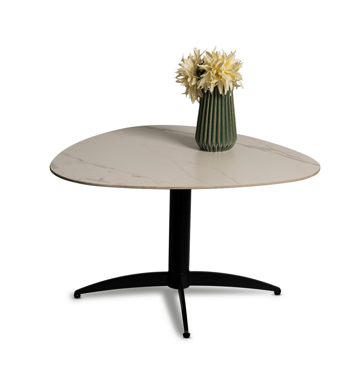 COUCHTISCH 75/75/40 cm Freiform Schwarz, Weiß  - Schwarz/Weiß, Design, Stein/Metall (75/75/40cm) - Xora