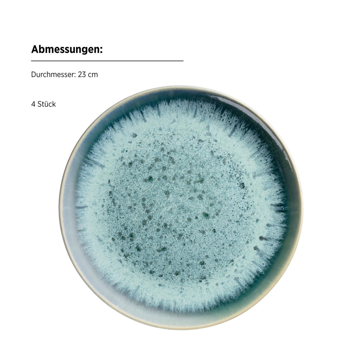 DESSERTTELLERSET Blau 4-teilig CARELLIA  - Blau, Basics, Keramik (23/2,4cm) - Mäser