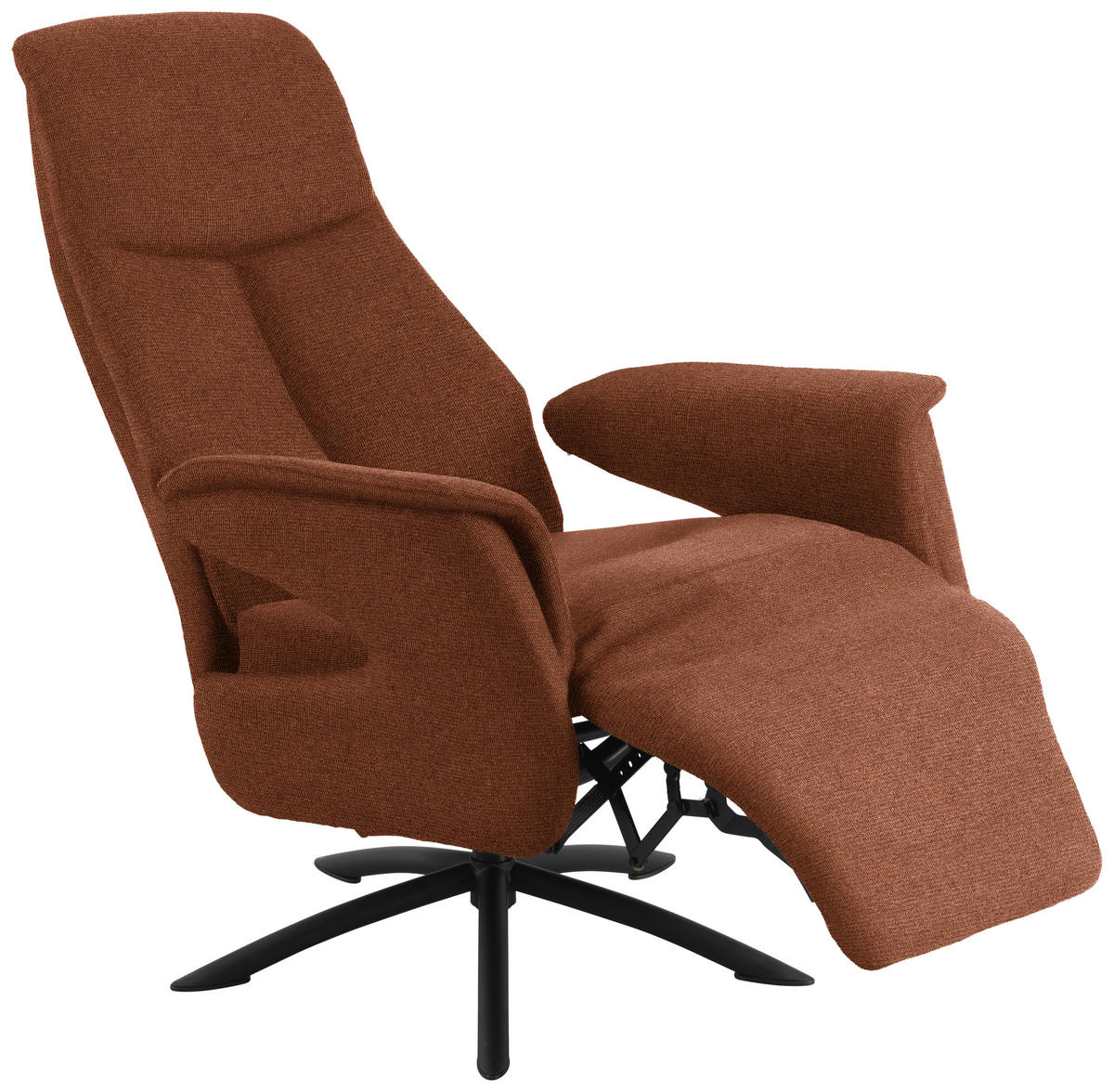 RELAXSESSEL in Textil Cognac  - Cognac/Schwarz, Design, Textil/Metall (73/108/86cm) - Welnova