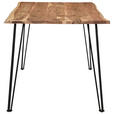 ESSTISCH Schwarz, Akaziefarben rechteckig   - Schwarz/Akaziefarben, Design, Holz/Metall (160/85/76cm) - Linea Natura