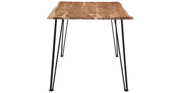 ESSTISCH Schwarz, Akaziefarben rechteckig   - Schwarz/Akaziefarben, Design, Holz/Metall (160/85/76cm) - Linea Natura