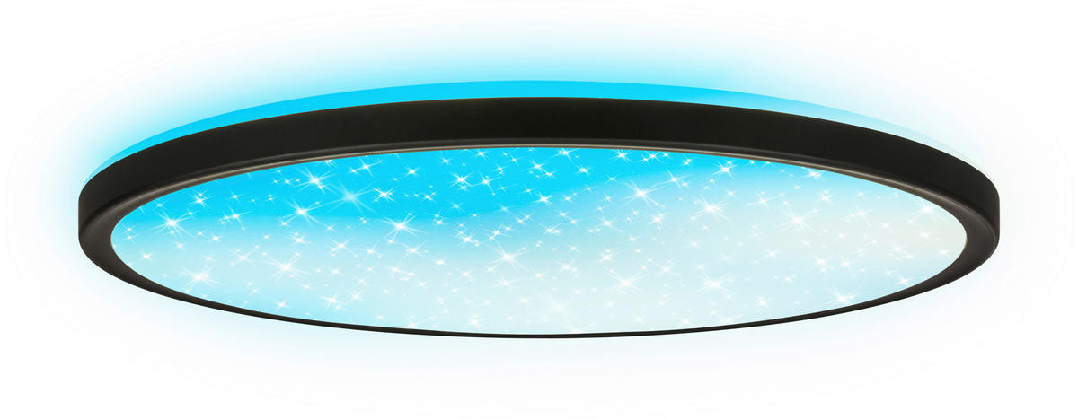 LED-DECKENLEUCHTE Aura Glow 37,5/4,5 cm   - Schwarz, KONVENTIONELL, Kunststoff (37,5/4,5cm) - Briloner