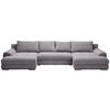 WOHNLANDSCHAFT Graphitfarben Cord  - Chromfarben/Graphitfarben, KONVENTIONELL, Kunststoff/Textil (180/376/180cm) - Carryhome