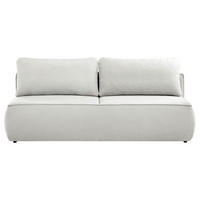 SCHLAFSOFA Jacquard Creme  inkl. Rückenkissen, Bettkasten, Schlaffunktion, Rücken echt, Liegefläche im Originalstoff  - Creme/Schwarz, KONVENTIONELL, Kunststoff/Textil (210/92/100cm) - Milino