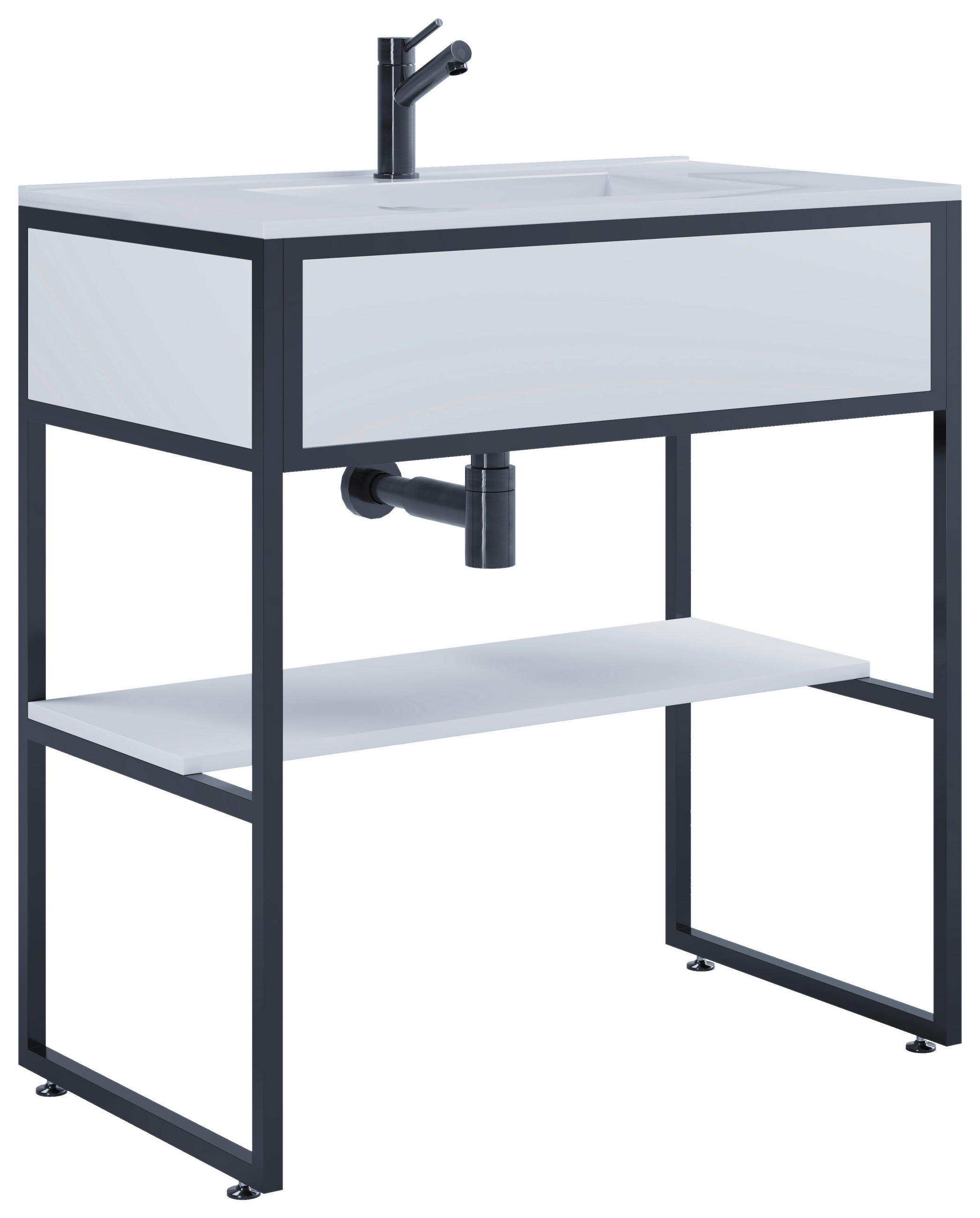 WASCHTISCHKOMBI 80 cm  - Schwarz/Weiß, MODERN, Keramik/Holzwerkstoff (80cm) - MID.YOU