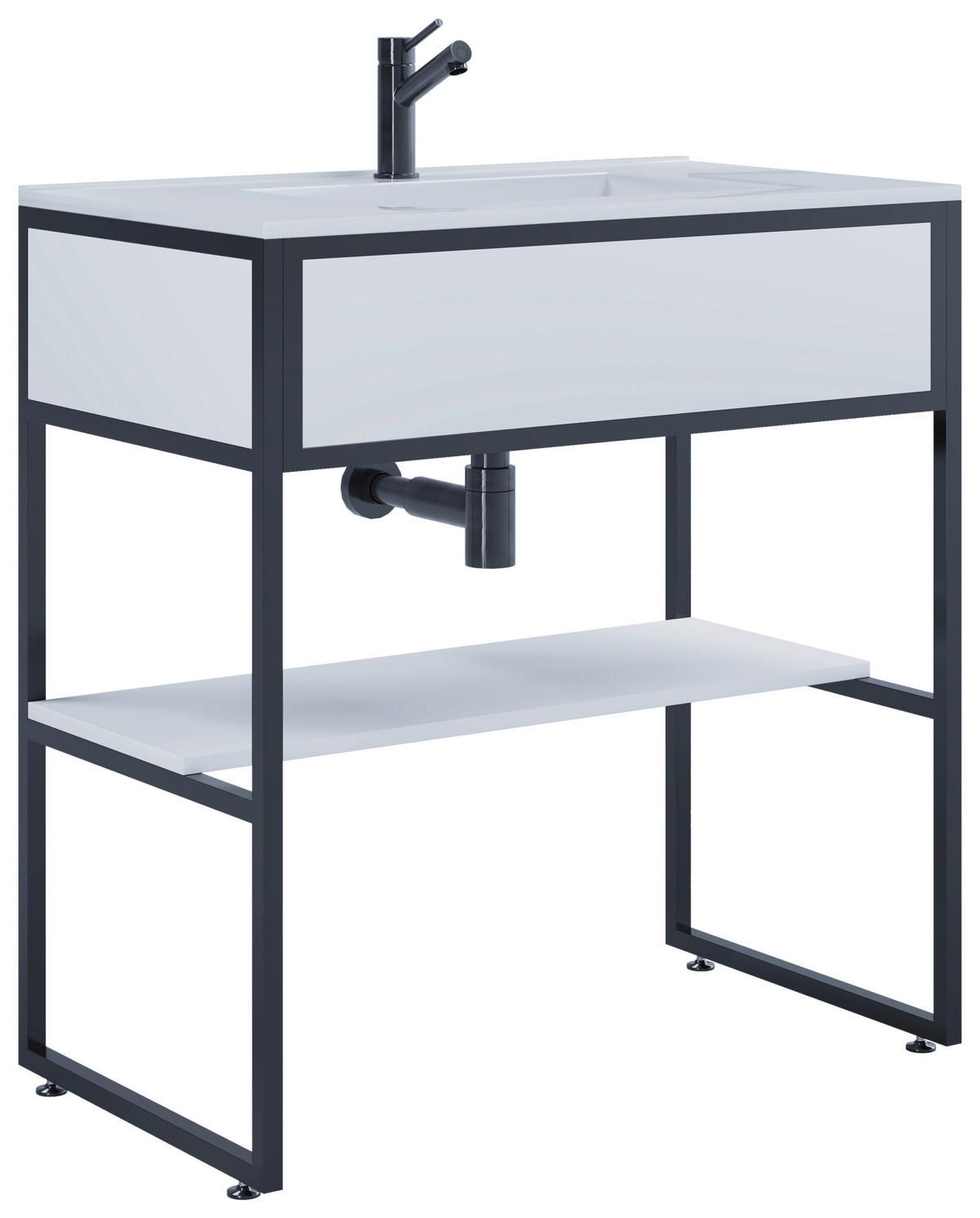 WASCHTISCHKOMBI 80 cm  - Schwarz/Weiß, MODERN, Keramik/Holzwerkstoff (80cm) - MID.YOU