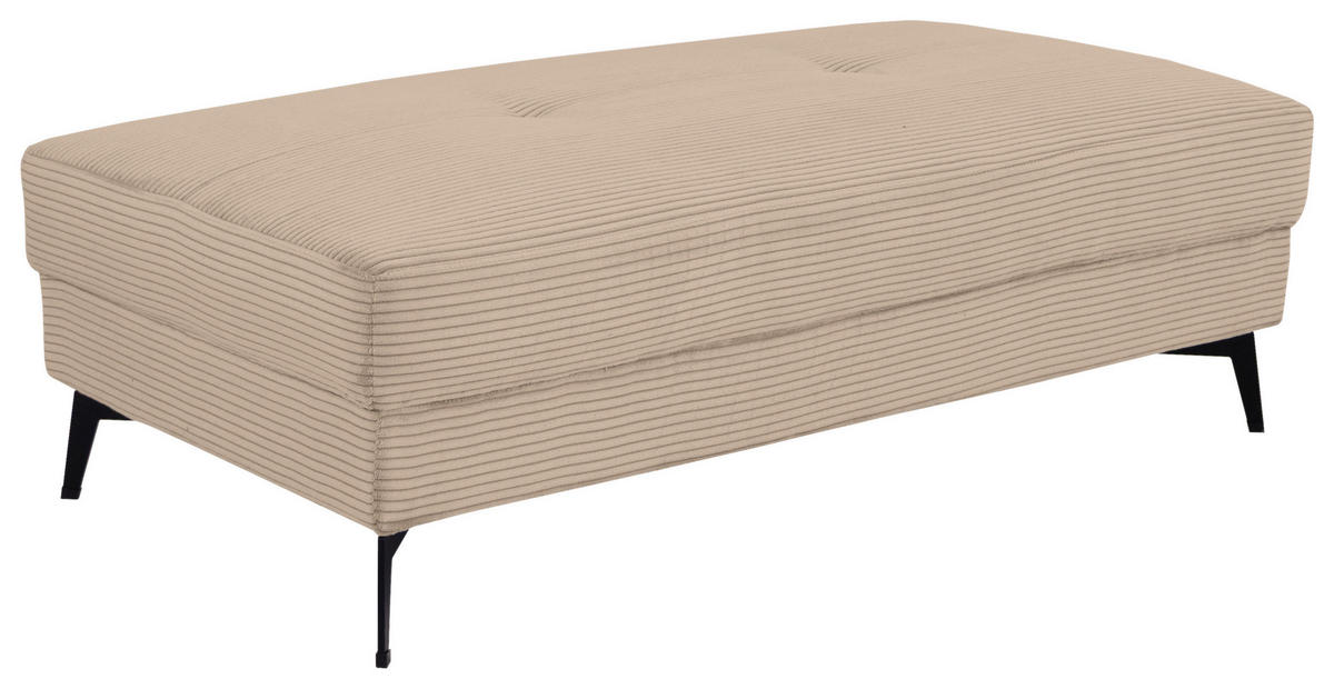 HOCKER ZERO Cord Hellbraun  - Hellbraun/Schwarz, Trend, Textil/Metall (140/46/80cm) - Livetastic