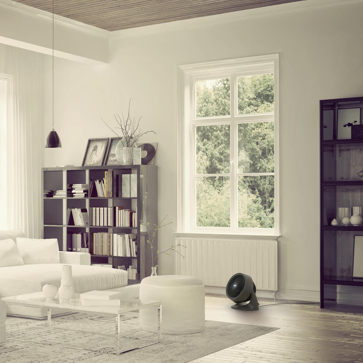 BODENVENTILATOR - Schwarz, Design, Kunststoff (22/30,5/35cm)