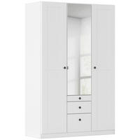 DREHTÜRENSCHRANK 136/210/54 cm,  in Weiß, 3-türig  - Schwarz/Weiß, KONVENTIONELL, Glas/Holzwerkstoff (136/210/54cm) - home24