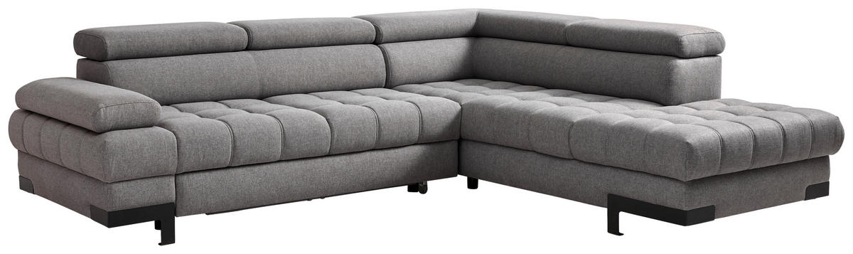 SAROKKANAPÉ textil antracit  - fekete/antracit, Design, textil/fém (263/223cm) - Welnova