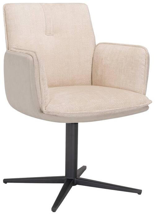 STOL MED ARMSTÖD järn sammet, mikrofiber  - beige/svart, Design, metall/textil (63/85/64cm) - Novel