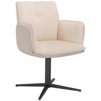 NASLANJAČ, kovina, tekstil bež  - črna/bež, Design, kovina/tekstil (63/85/64cm) - Novel