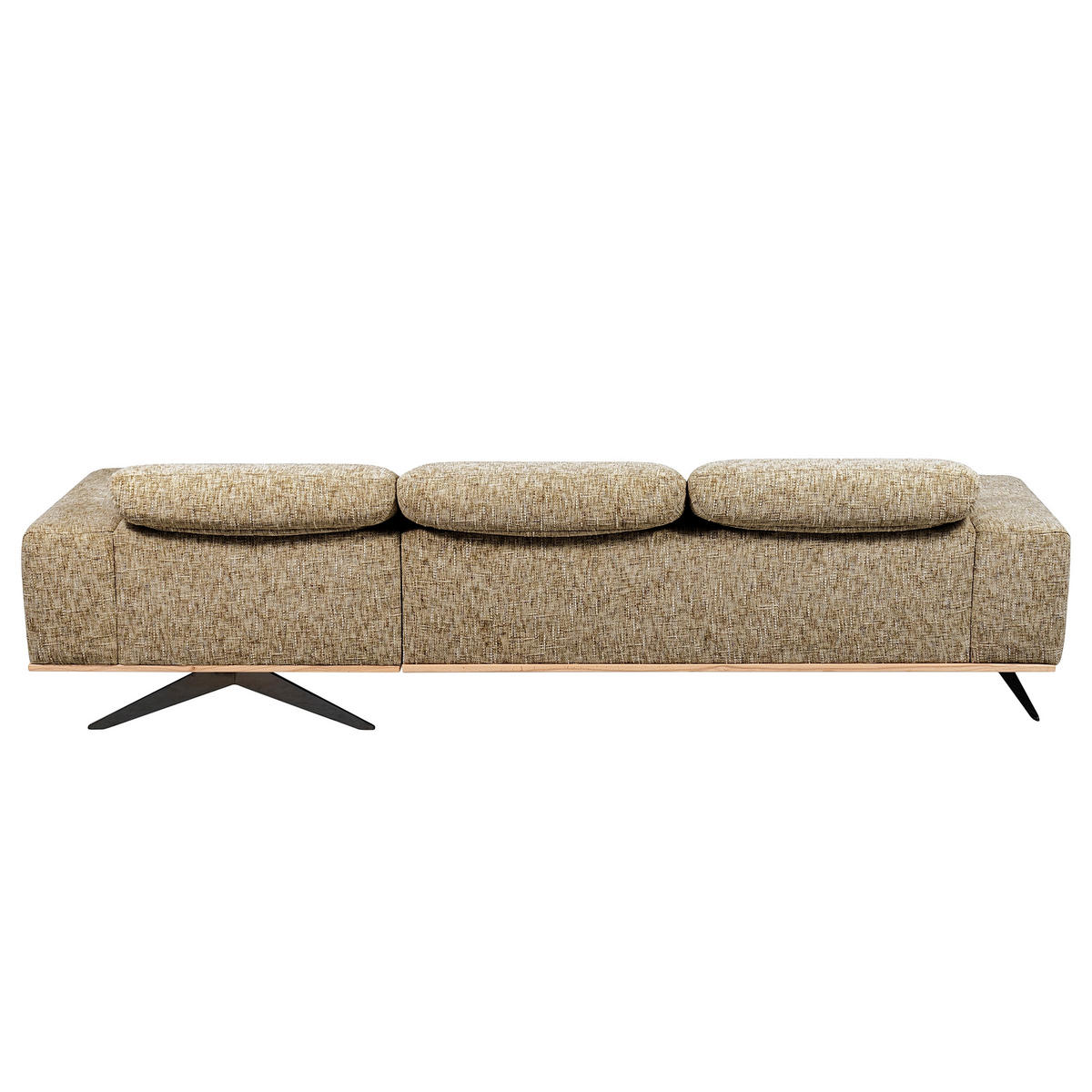 ECKSOFA Struktur Hellbraun  - Hellbraun/Schwarz, Design, Holz/Textil (295/187cm) - Livetastic